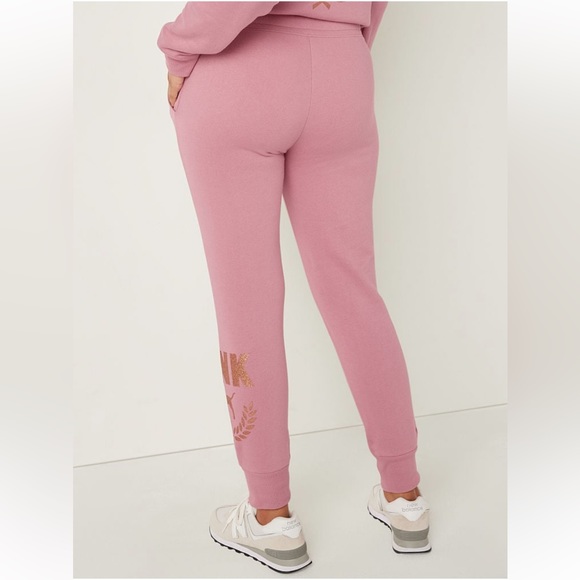 Victoria’s Secret PINK Lounge Campus Open Hem Hoodie & Fleece Joggers, Large - Picture 7 of 12